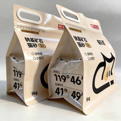 Octo latere signati Cat Litter Pera cum Zipper palpate